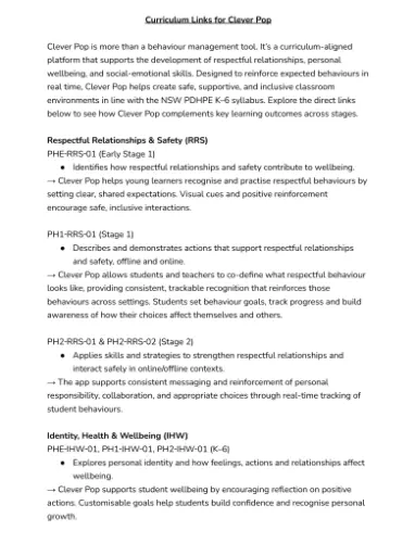 Curriculum Links